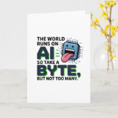 Grappige AI Byte Quote – Tech Geek Humor Kaart (Gele Bloem)