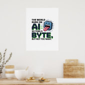 Grappige AI Byte Quote – Tech Geek Humor Poster (Keuken)