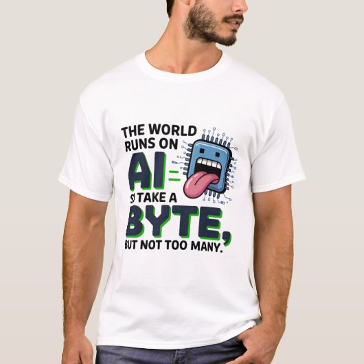 Grappige AI Byte Quote – Tech Geek Humor T-shirt (Voorkant)
