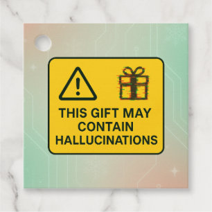 Grappige AI-cadeaubijlage – “Bevat mogelijk halluc Bedankjes Labels