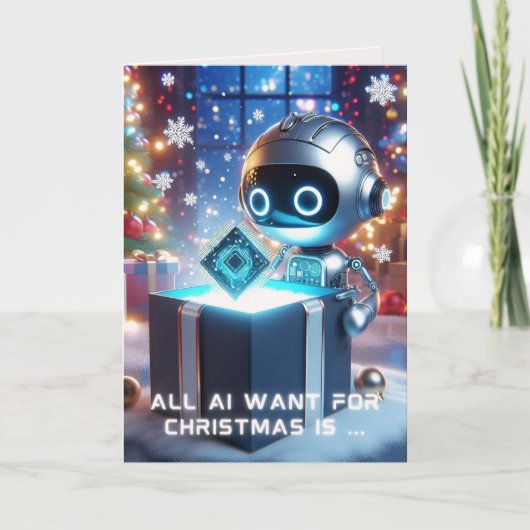Grappige AI Christmas Chatbot Gift Zakelijk Feestdagen Kaart (Voorkant)