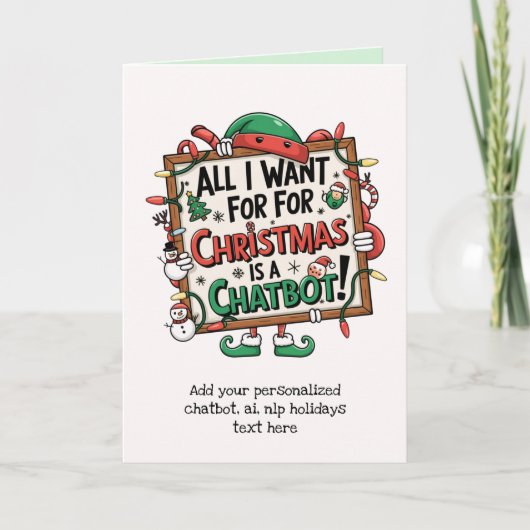 Grappige AI Christmas Chatbot Gift Zakelijk Feestdagen Kaart (Voorkant)
