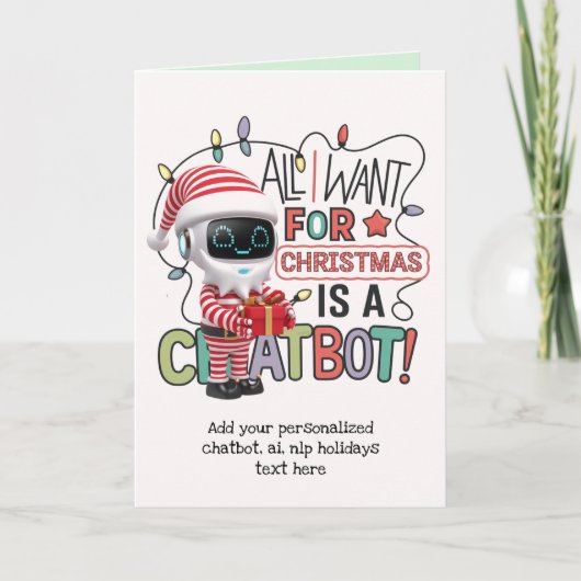 Grappige AI Christmas Chatbot Gift Zakelijk Feestdagen Kaart (Voorkant)