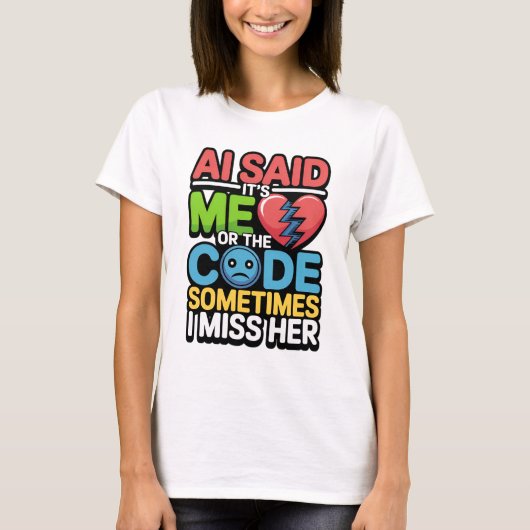 Grappige AI-codequote – programmeurshumor T-shirt (Voorkant)