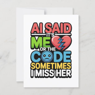 Grappige AI Coding Quote – Programmeur Humor Briefkaart