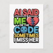 Grappige AI Coding Quote – Programmeur Humor Briefkaart (Voorkant)