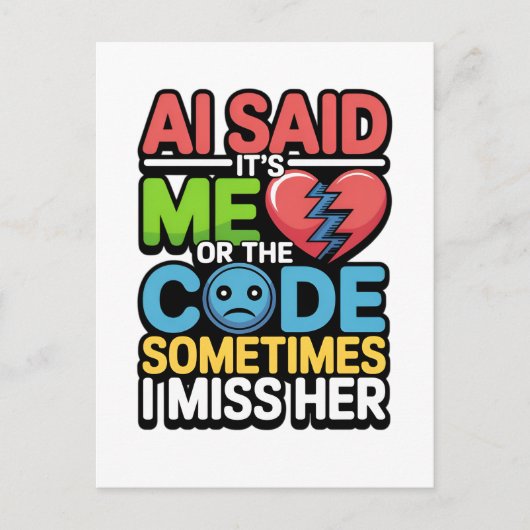 Grappige AI Coding Quote – Programmeur Humor Briefkaart (Voorkant)