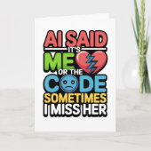 Grappige AI Coding Quote – Programmeur Humor Kaart (Voorkant)