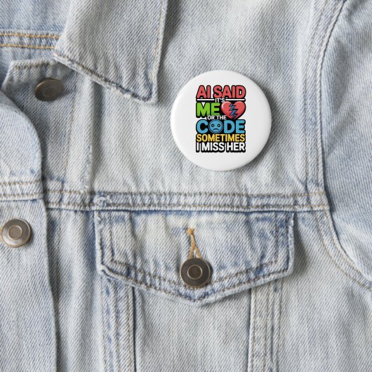Grappige AI Coding Quote – Programmeur Humor Ronde Button 5,7 Cm (In situ)
