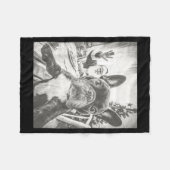 Grappige Ai-Franse Bulldog Selfie Met Kerstman Ch Fleece Deken (Voorkant (Horizontaal))