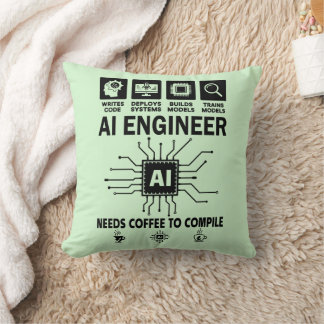 Grappige AI-ingenieur Codeur Programmeur Ontwikkel Kussen