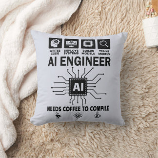 Grappige AI-ingenieur Codeur Programmeur Ontwikkel Kussen