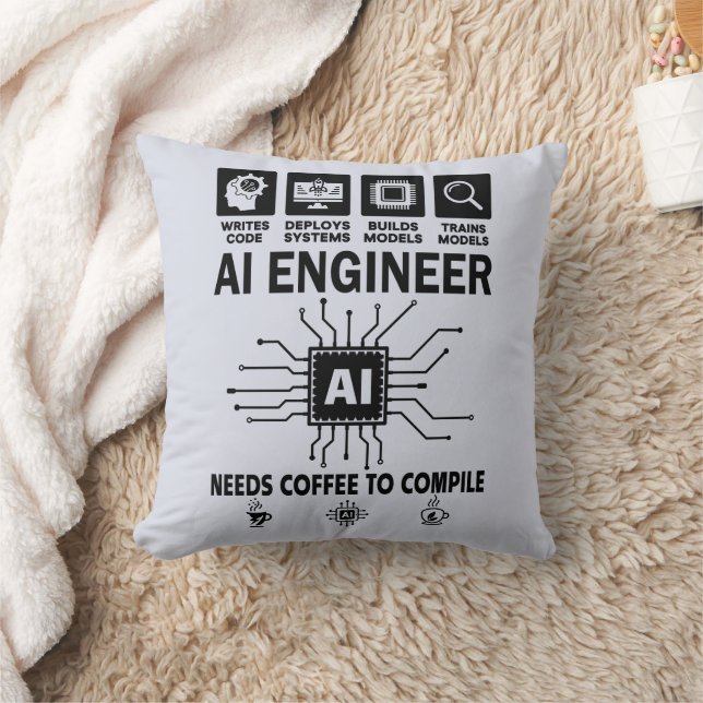 Grappige AI-ingenieur Codeur Programmeur Ontwikkel Kussen (Deken)