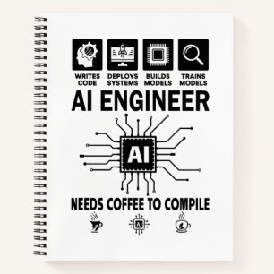 Grappige AI-ingenieur Codeur Programmeur Ontwikkel Notitieboek