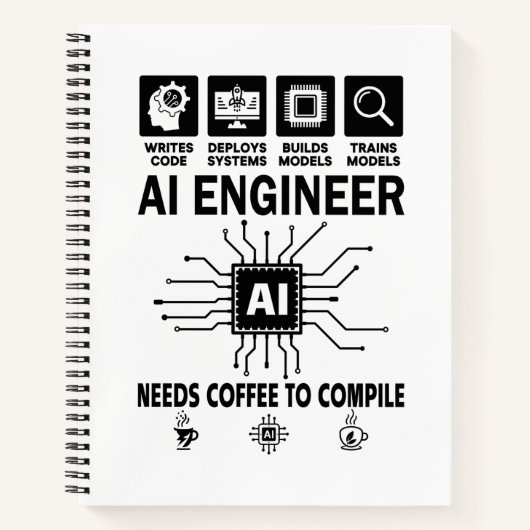Grappige AI-ingenieur Codeur Programmeur Ontwikkel Notitieboek (Voorkant)