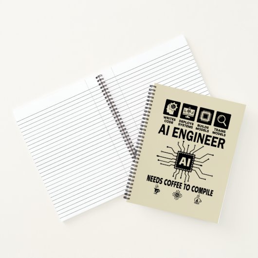 Grappige AI Ingenieur Codeur Programmeur Ontwikkel Notitieboek (Binnen)