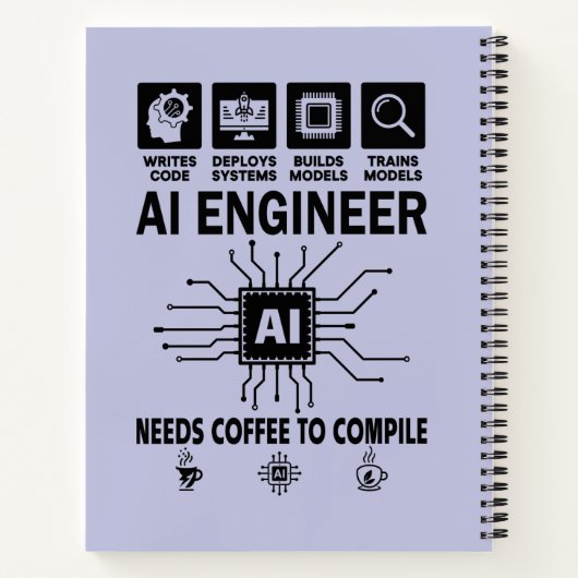 Grappige AI-ingenieur Codeur Programmeur Ontwikkel Notitieboek (Achterkant)