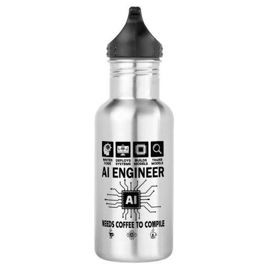 Grappige AI Ingenieur Codeur Programmeur Ontwikkel Waterfles (Rechts)