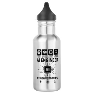 Grappige AI Ingenieur Codeur Programmeur Ontwikkel Waterfles
