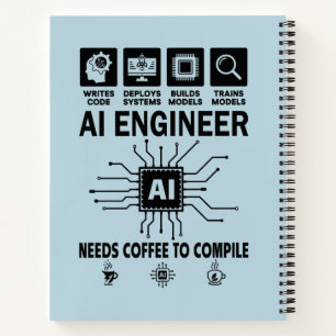 Grappige AI-ingenieur Geliefde heeft koffie nodig  Notitieboek