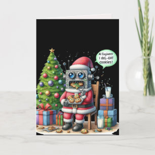 Grappige Ai-ingenieur Kerst-chatbotcadeau Bedrijfs Feestdagen Kaart