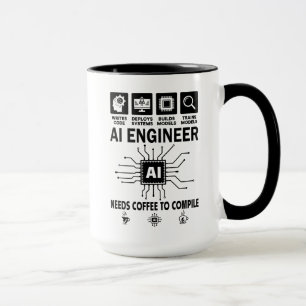 Grappige AI-ingenieur Kunstmatige intelligentie Te Mok