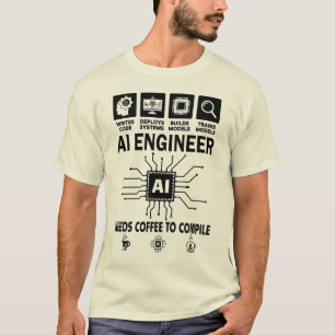 Grappige AI-ingenieur Kunstmatige intelligentie Te T-shirt