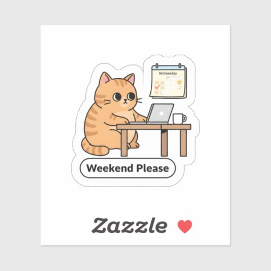 Grappige AI kat meme – “Wacht even, ik vraag het m Sticker (Vel)