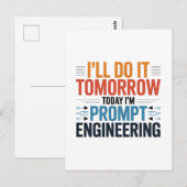 Grappige AI Prompt Engineering Geek Quote Briefkaart (Voorkant / Achterkant)