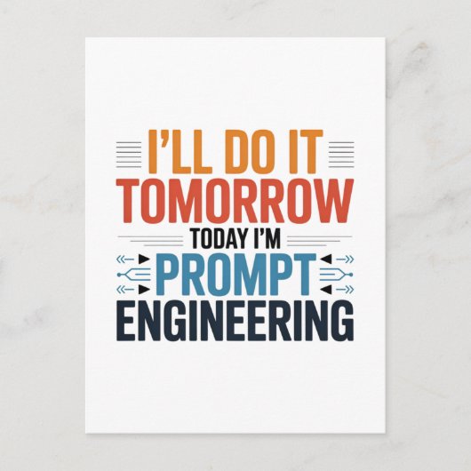 Grappige AI Prompt Engineering Geek Quote Briefkaart (Voorkant)