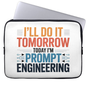 Grappige AI Prompt Engineering Geek Quote Laptop Sleeve