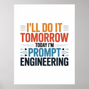 Grappige AI Prompt Engineering Geek Quote Poster