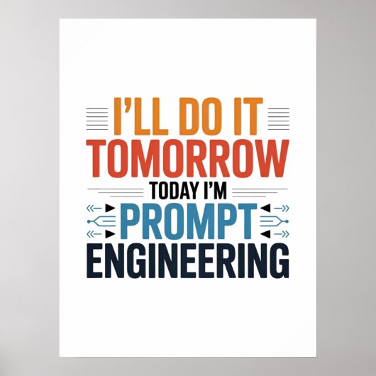 Grappige AI Prompt Engineering Geek Quote Poster (Voorkant)