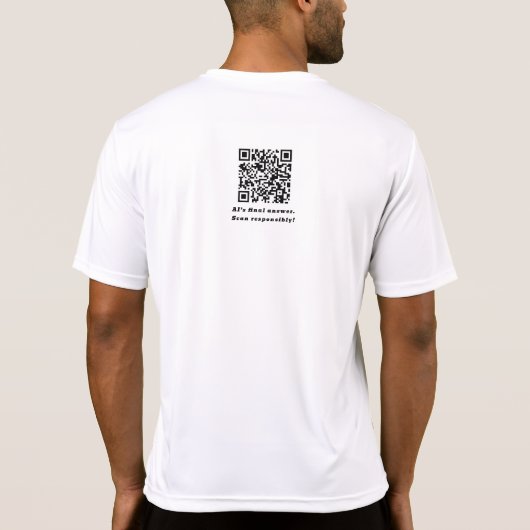 Grappige AI-start-uptech – 2 QR-code aangepaste ma T-shirt (Achterkant)
