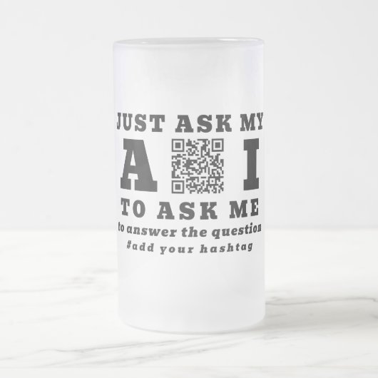 Grappige AI Tech Specialist – Gepersonaliseerde QR Matglas Bierpul (Center)