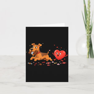 Grappige Airedale Terrier Hart Valentijn Kaart