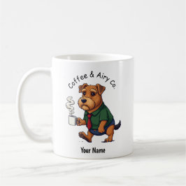 Grappige Airedale Terrier Hond Zakelijke Pak Koffi Koffiemok
