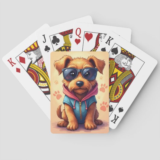 Grappige Airedale-terriër Kawaii-hond Pokerkaarten (Achterkant)
