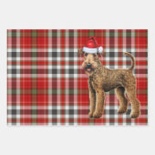 Grappige Airedale Terrier Kersthond Vakantie Plaid Inpakpapier Vel (Voorkant 3)