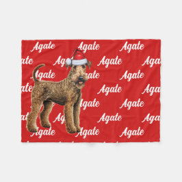 Grappige Airedale Terrier Naam Patroon Kerstmis Fleece Deken