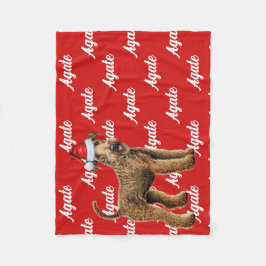 Grappige Airedale Terrier Naam Patroon Kerstmis Fleece Deken