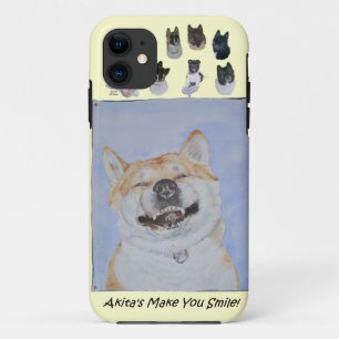 grappige akita glimlachend realistische hondenkuns Case-Mate iPhone case