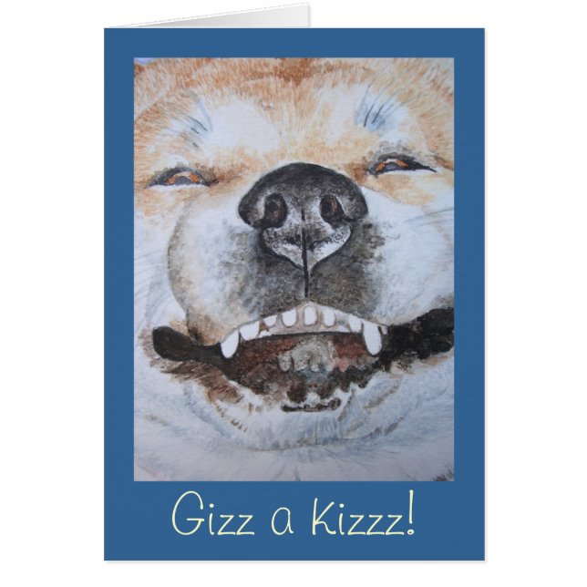 grappige akita glimlachende hond (Voorkant)