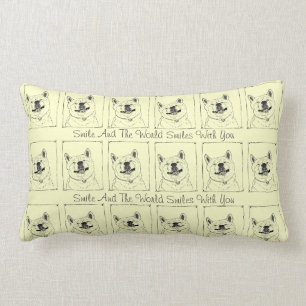 grappige akita hond glimlacht waterverf kunstontwe kussen