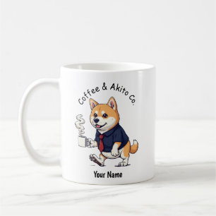 Grappige Akita-hond Zakelijke Kleding Koffie Koffiemok