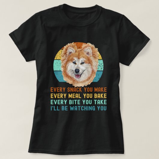 Grappige Akita Inu of Kuma Inu Hond Elke Snack die T-shirt (Design voorkant)