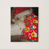 grappige akita met santa hat leuke kersthond legpuzzel (Verticaal)