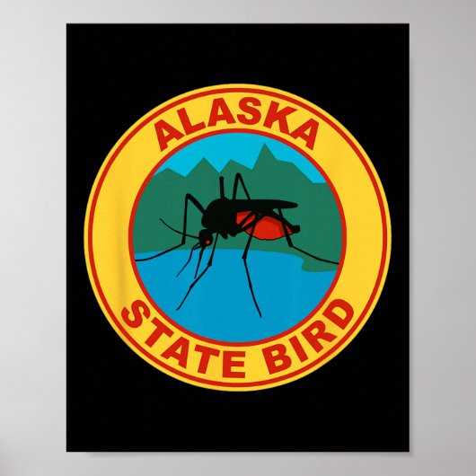 Grappige Alaska Staatsvogel Mug Poster (Voorkant)