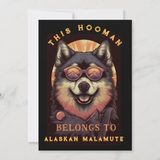 Grappige Alaskan Malamute Hond Ouder Gepersonalise Aankondiging (Voorkant)