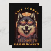 Grappige Alaskan Malamute Hond Ouder Gepersonalise Aankondiging (Voorkant / Achterkant)